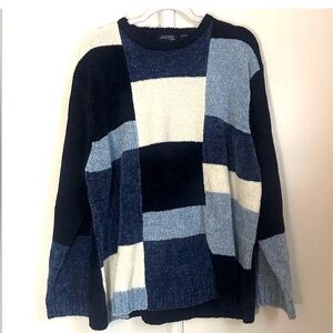Vintage Colorblock Chenille Sweater